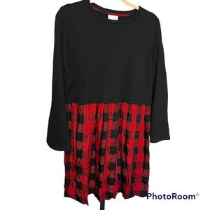 J. Jill Black and Red Plaid Gingham Print Dress, size Petite Medium NWT